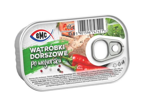 Wątróbki dorszowe w sosie po węgiersku 125g