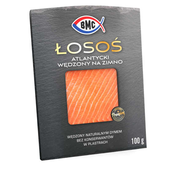 Łosoś wędzony na zimno, plastrowany VAC 100 g, mrożony